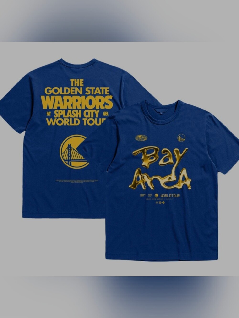 Golden State Warriors Bleacher Report x Mitchell & Ness Unisex World Tour T-Shir